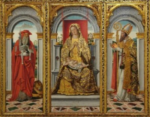 LeonardoBoldrini-Madonna and Child, St Jerome, St Augustine